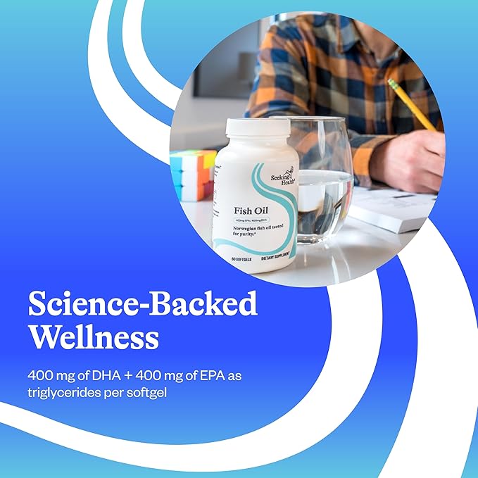 Seeking Health Optimal Fish Oil, Omega-3 Fatty Acids, Provides 900 mg EPA and DHA, Supports Joint, Heart, and Brain Health, Gelatin Softgels (120 softgels)*
