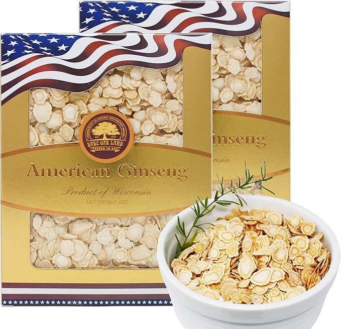 American Ginseng Slices from Wisconsin (Sliced Ginseng Root)Wisconsin Grown!Most People Use It to Make Ginseng Tea! Good for Health! (American Ginseng Slices (Small Round), 2 Boxes of 8 Ounces)