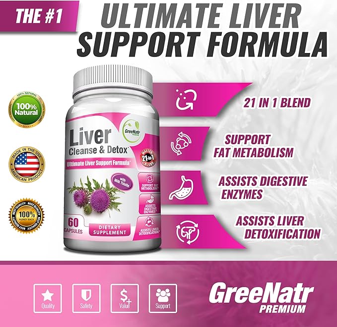 Comprehensive Immune and Liver Health Support Blend - 7-in-1 Immune Support Supplement with Vitamin C, Vitamin D3, Zinc and Liver Cleanse Detox & Repair Formula