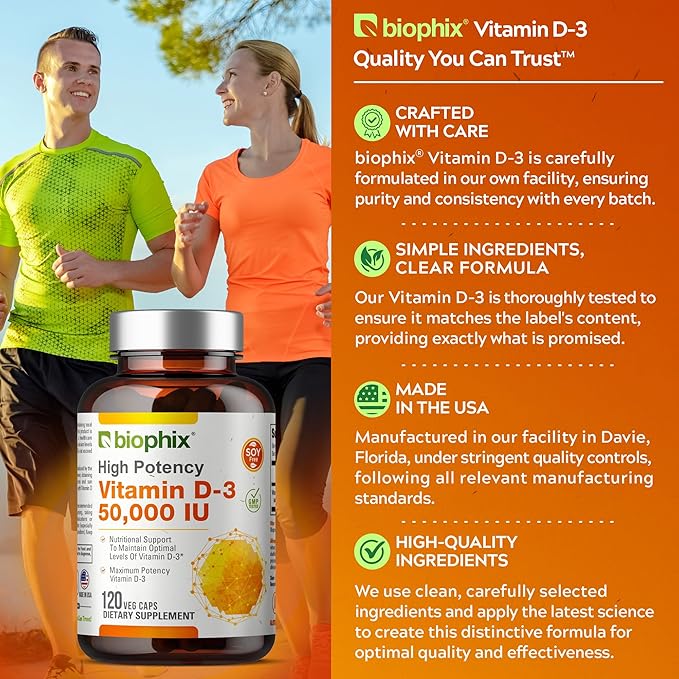 biophix Vitamin D-3 10000 IU 120 Softgels - High-Potency in Extra Virgin Olive Oil Non-GMO Soy-Free Supports Strong Bones Immune Health