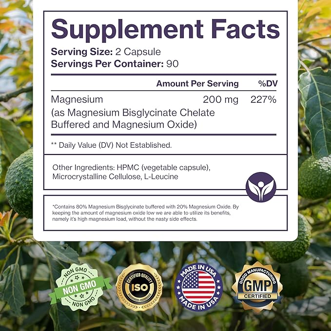 Pure Micronutrients Magnesium Glycinate Supplement (Chelated) 200mg Per Serve, 180 Count