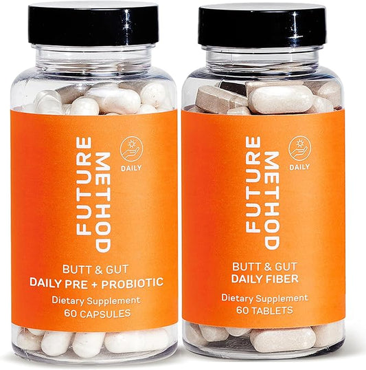 FUTURE METHOD Fiber Blend with Acacia & Psyllium Husk (60ct) and Synbiotic Probiotic + Prebiotic Complex (60ct) – Gut-Friendly Daily Support