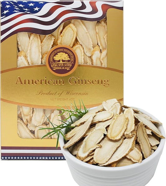 American Ginseng Slices from Wisconsin (Sliced Ginseng Root Wisconsin Grown!Most People Use It to Make Ginseng Tea! Good for Health! (American Ginseng Slices (Long Strip), 1 Box of 4 Ounces)