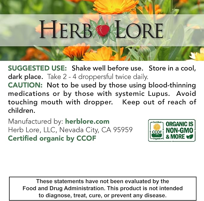 Herb Lore Organic Alfalfa Leaf Tincture – Alcohol Free Liquid Herbal Support Supplement Drops for Pregnancy, Lactation & Overall Wellness (2 fl oz)