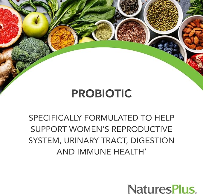 Natures Plus GI Natural Probiotic Women - 30 Capsules, Pack of 2 - Digestive & Immune Support, Urinary Tract Health - Includes Cranberry - Gluten Free - 60 Total Servings