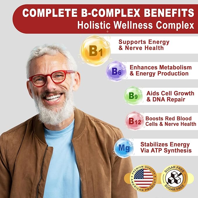 Vitamin B1 Gummies - Benfotiamine 500mg, Vitamin B1 B6 B12 Complex, 3.6X More Effective Than Thiamine, Carbohydrate & Energy Plus Healthy Nervous System, 2 Pack