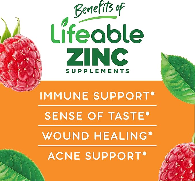 Lifeable Zinc 25mg Kids + Zinc Kids, Gummies Bundle - Great Tasting, Vitamin Supplement, Gluten Free, GMO Free, Chewable Gummy