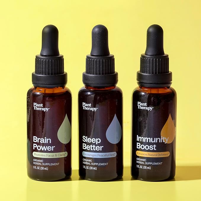 Plant Therapy Total Wellness Trio Set 30 mL Each of Immunity Boost, Brain Power & Sleep Better