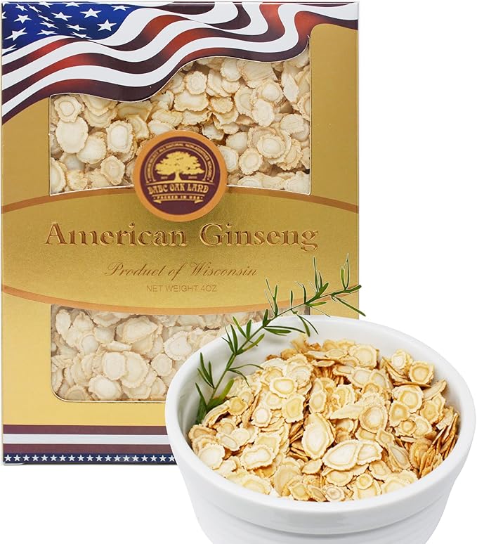 American Ginseng Slices from Wisconsin (Sliced Ginseng Root)Wisconsin Grown!Most People Use It to Make Ginseng Tea! Good for Health! (American Ginseng Slices (Small Round), 1 Box of 4 Ounces)