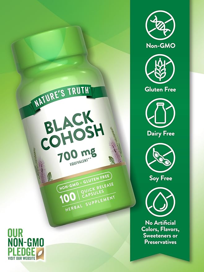 Nature's Truth Black Cohosh | 100 Capsules | Root Extract | Non-GMO & Gluten Free Supplement