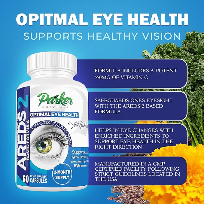 Optimal Eye Health Vitamin & Mineral Supplement, Eye Supplements & Vitamins for Vision with Vitamin C & E, Lutein & Zeaxanthin Supplements, 60 Caps