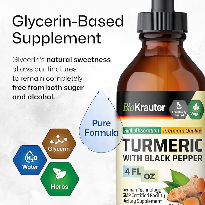 Turmeric with Black Pepper Tincture 4 Fl. Oz. & Milk Thistle 250 Capsules