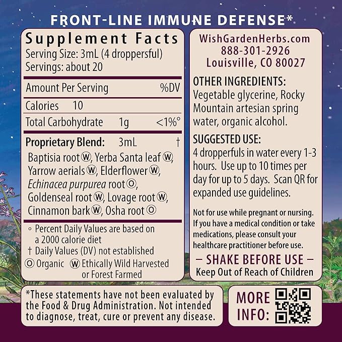 WishGarden Herbs Kick-Ass Immune Activator - Herbal Immune Support Supplement for Adults, Plant-Based Immune Booster & Immune Defense w/Echinacea & Goldenseal, Rapid Immunity Boost Formula, 4oz