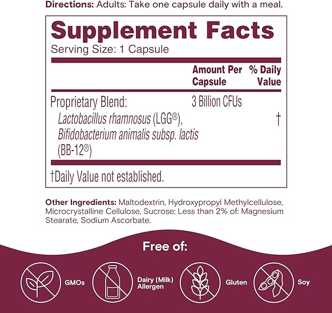 Phillips' Colon Health Daily Probiotic Capsules, 4-in-1 Symptom Defense to help defend against Occasional Gas, Bloating, Constipation, and Diarrhea, Daily Supplement, 60 Count