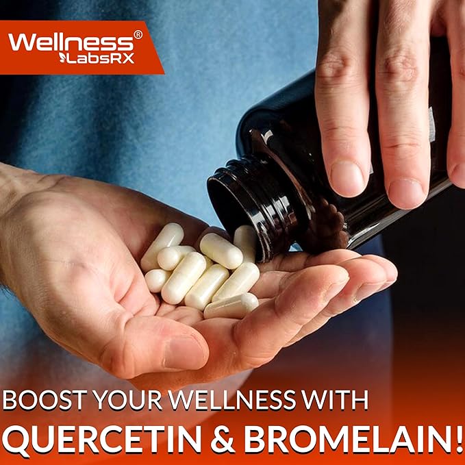 Quercetin with Bromelain Supplement - 1500mg - Immune Support and Heart Health Capsules For Men and Women, Quercetin Supplements Helps Support Joint & Healthy Respiratory System - 120 Count