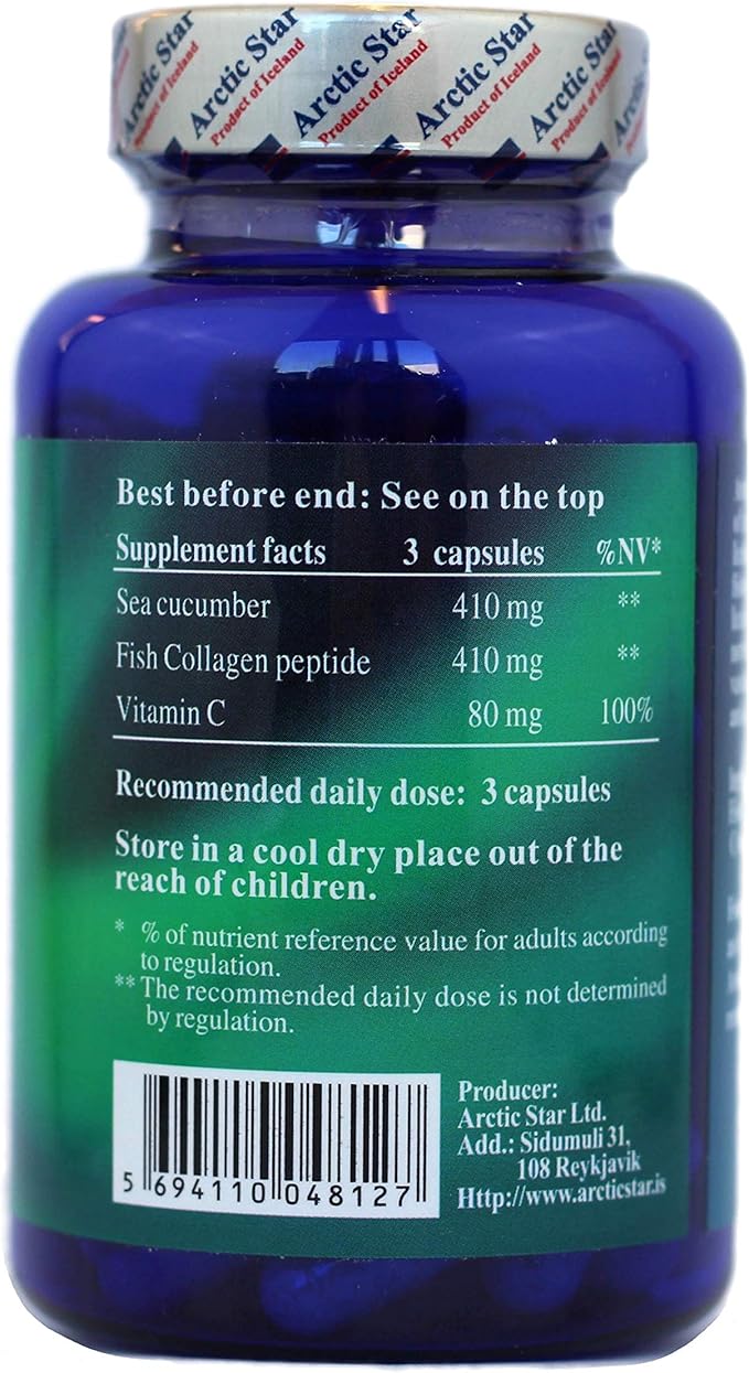 Arctic Star Marine Collagen-Vital Proteins Marine Collagen Peptides Supplement Pills for Healthy Skin Hair Nail - Hydrolyzed Collagen from Iceland - Joint Pain & Immune System Booster 90 Capsules