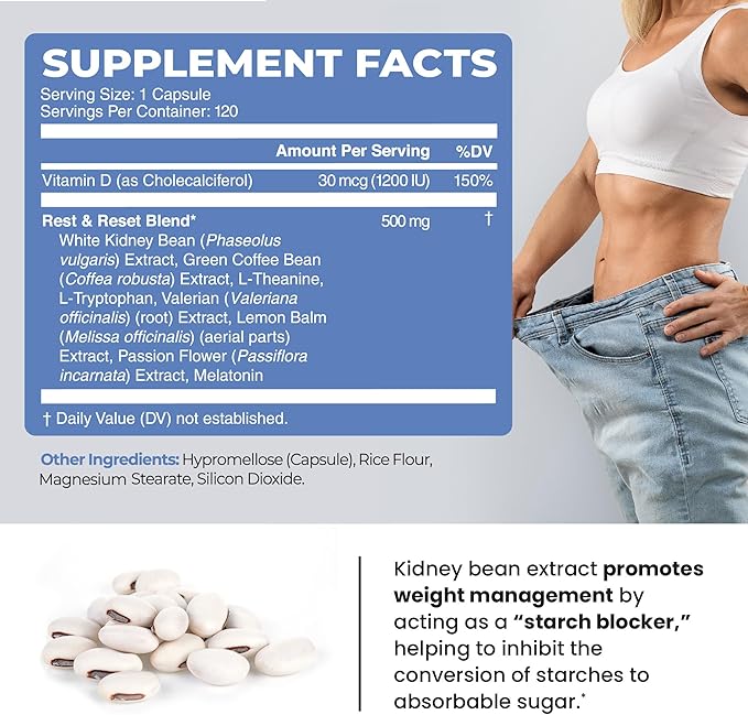 Night Time Fat Burner to Shred While You Sleep | Belly Fat Burner, Carb Blocker & Weight Loss Support Supplements | Lose Weight, Support Metabolism & Fall Asleep Fast | 120 Nighttime Diet Pills
