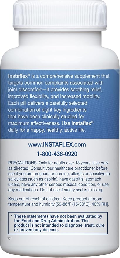 Instaflex Joint Support Supplement - Clinically Studied Joint Relief Blend of Glucosamine, MSM, White Willow, Turmeric, Ginger, Cayenne, Hyaluronic Acid - 180 Capsules