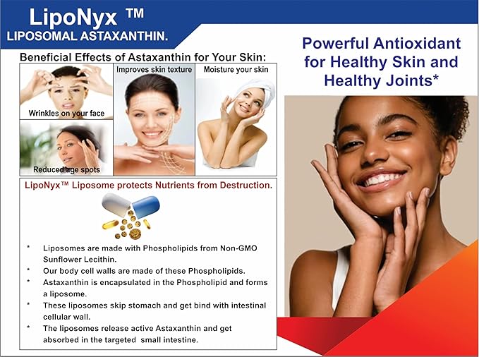 Liposomal Astaxanthin 24mg with Kril Oil 500mg Supplement (240 Softgelss)