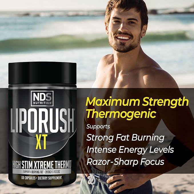 NDS Nutrition XT - Super Concentrated Thermogenic with L-Carnitine & Teacrine for Shredding Fat - Supports Maximum Energy, Focus, Calorie Burning, Diuretic, Appetite Control (60 Capsules)
