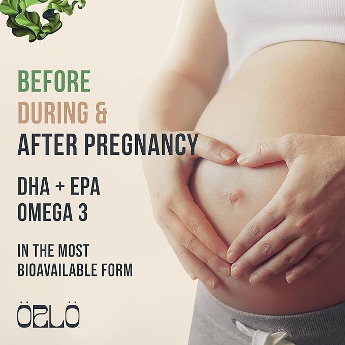 Orlo PRENATAL DHA - Prenatal DHA Omega 3 Supplement - Triple Strength Omega3s - Vegan DHA & EPA Algae Omega-3 Oil - Supports Brain Development During Pregnancy & Lactation (120 Mini Softgels Kit)