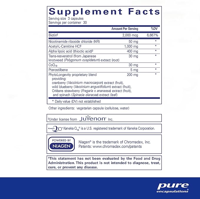 Pure Encapsulations RevitalAge Ultra 90's - Aids Healthy Aging - Mitochondrial Support* - Antioxidant-Rich - Gluten Free & Non GMO - 90 Capsules