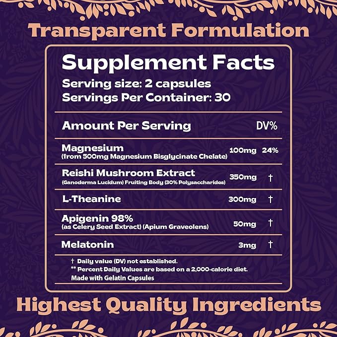Natural Sleep Aid Magnesium Complex Bundle - Premium Sleep Support Supplement and Magnesium Supplement - One Month Supply, Made in The USA