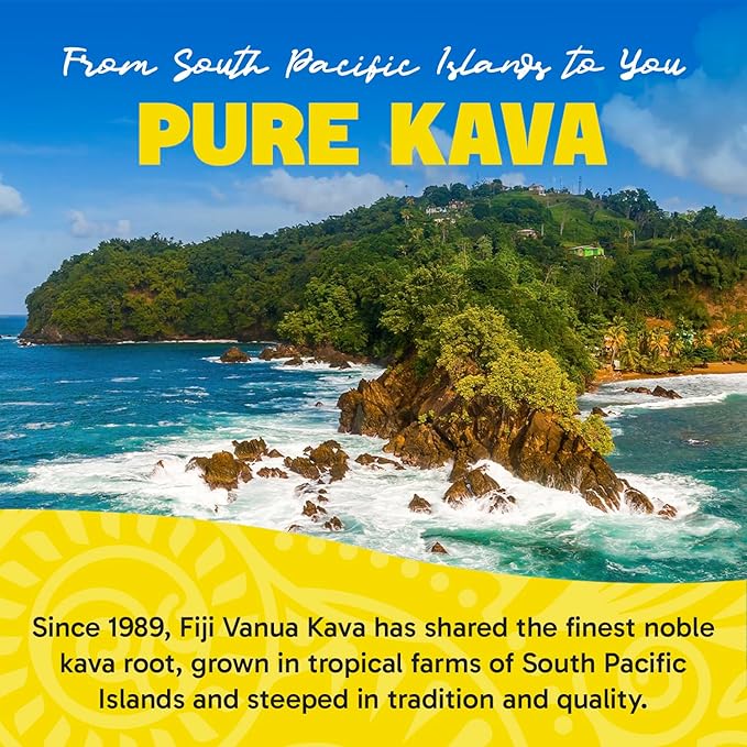Fiji Vanua Kava Micronized Kava Powder, Portable and Easy to Prepare Kava Root, No Straining Needed, Pure & Strong Drink Powder, 8 oz