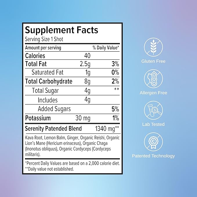 SAGA Organic Relaxation Shots | Contains Adaptogens & Mushrooms - Lion's Mane & Kava | High Bioavailability & Fast Onset | Elevate Mood & Reduce Fatigue | Strawberry Cucumber 2oz Shots (6-Pack)