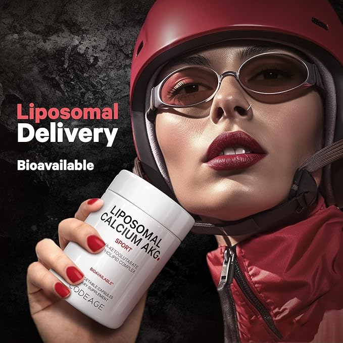 Codeage Liposomal Calcium AKG Supplement - Calcium Alpha-Ketoglutarate - 2-Month Supply - Liposomal Delivery - 1 Capsule Per Serving - Non-GMO, Gluten-Free - 60 Capsules