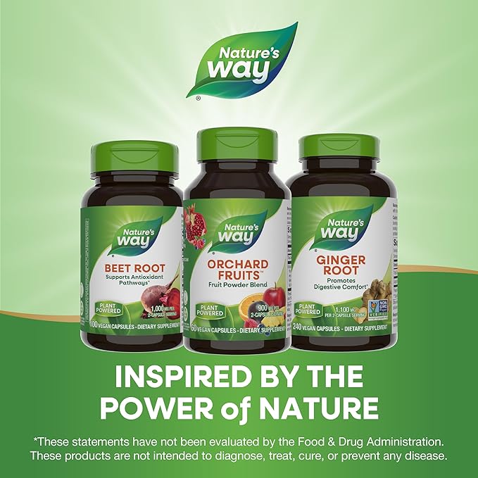 Nature's Way Orchard Fruits, Fruit Powder Blend, Contains 12 Different Fruits, 900mg Per 2-Capsule Serving, 60 Capsules (Packaging May Vary)