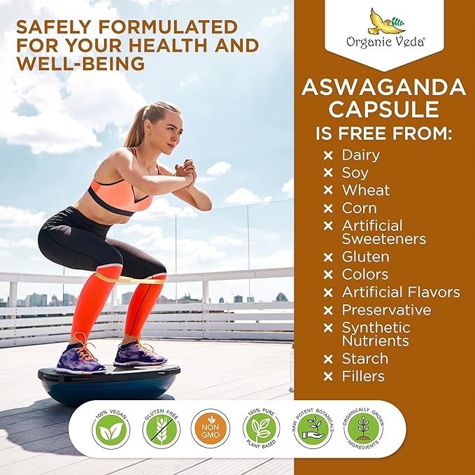 Organic Veda Ashwagandha Supplements, 1500mg - Ashwagandha Capsules with Black Pepper Extract - Made from Pure 100% Organic Ashwagandha Root - Mood Support Supplement & Energy, 120 Veggie