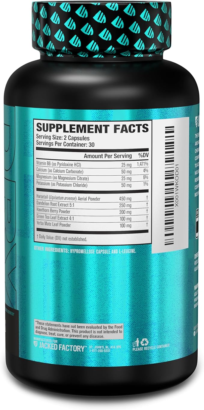 Jacked Factory Stim-Free Weight Loss Stack - Lean XT Stim-Free Fat Burner and Dry XT Water Pills for Bloating Reduction (30 Day Supply)