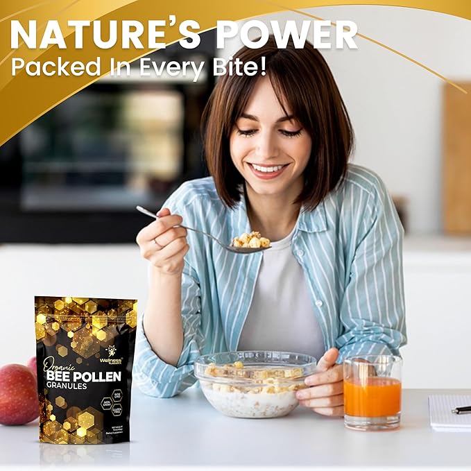 Organic Bee Pollen Granules, 2 Lbs - Bee Pollen Supplement Super Food Packed with Proteins, Vitamins & Minerals, Gluten-Free - Immune Support, Energy Boost and Digestive Wellness, USA Made 2 Packs