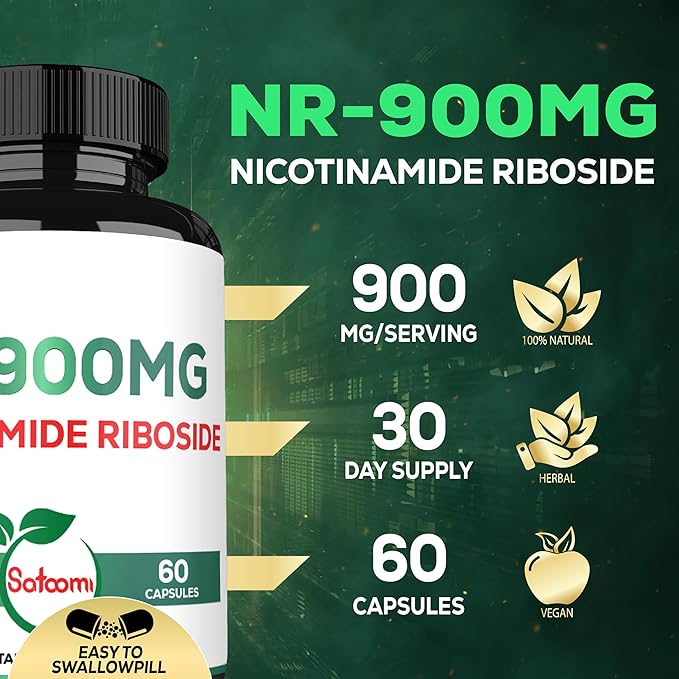Satoomi NAD+ Supplement with Liposomal Nicotinamide Riboside - Cellular Energy & Repair, Vitality, Healthy Aging - 60 Capsules for 30 Days