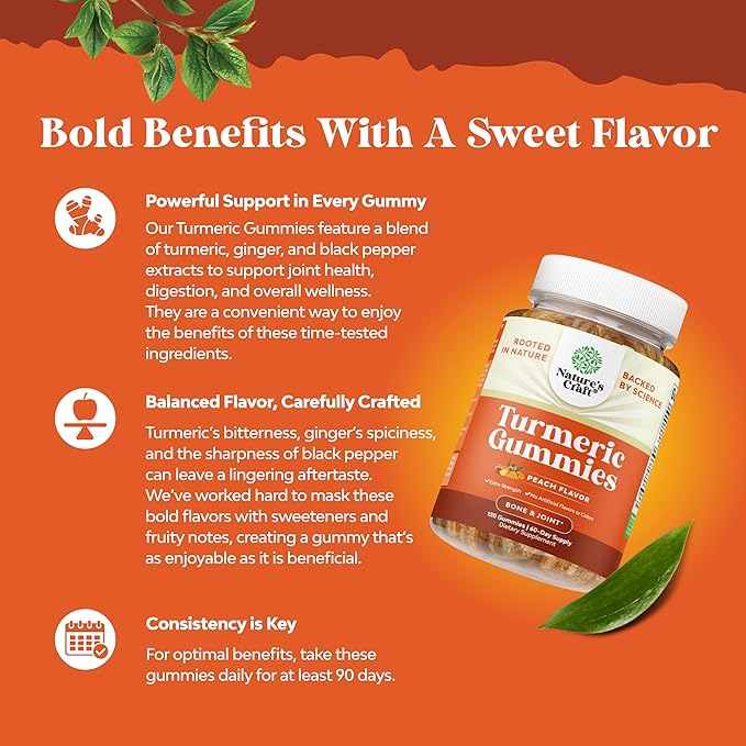 Turmeric Curcumin Immune Support Gummies - Immune Booster Turmeric Gummies for Joint Support and Advanced Skin Care - with Black Pepper Joint Supplement Gummy Vitamins with Curcumin Powder