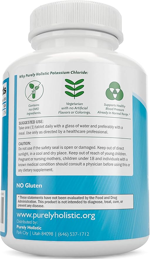 Potassium Chloride 365 Tablets 1 Year Supply - Potassium Supplement 99mg Tablets - Supports Healthy Blood Pressure & Muscle Function - Vegetarian and Non GMO