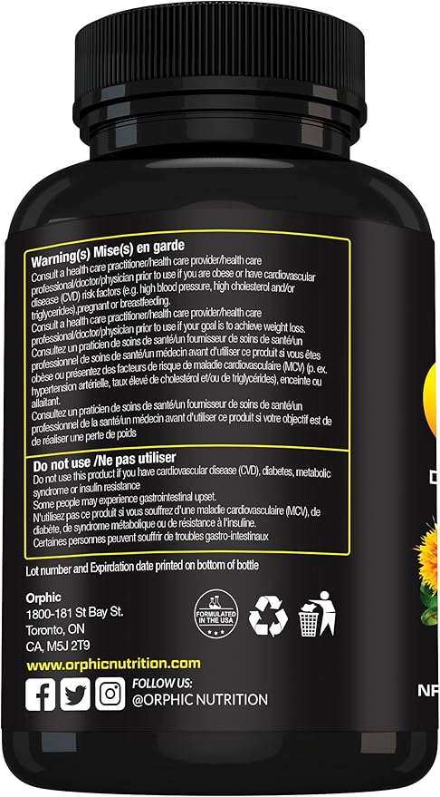 ORPHIC NUTRITION CLA Safflower Oil Supplement - Made with Safflower Oil - 780mg Non-Stimulant Conjugated Linoleic Acid for Men & Women* to Support Weight Loss Efforts and Metabolism* - 60 Softgels