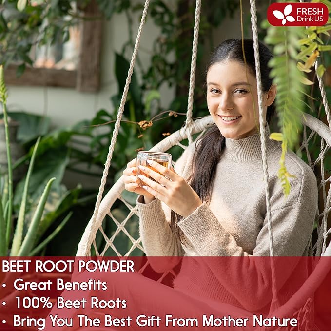 FRESHDRINKUS, Premium 42oz Beet Root Powder, 100% Natural and Pure from Beet Root, Beetroot Powder Perfect for Smoothies, Energy Booster, Soups and Sauces. No Additives, No Gluten, No Sugar, Vegan