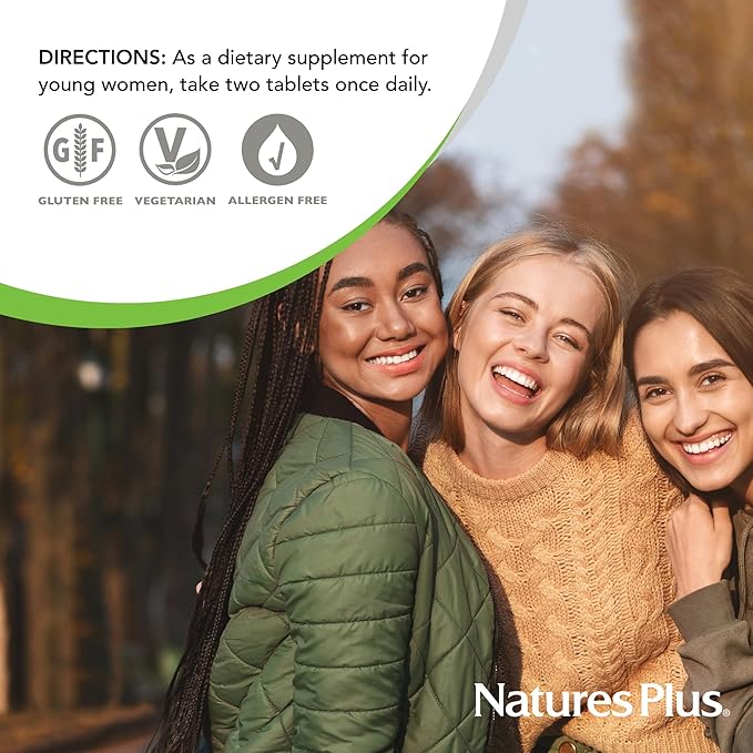 Natures Plus Source of Life Power Teen for Her, Natural Berry - 60 Chewable Tablets, Pack of 2 - High Potency Multivitamin - Sugar Free, Vegan - 60 Total Servings
