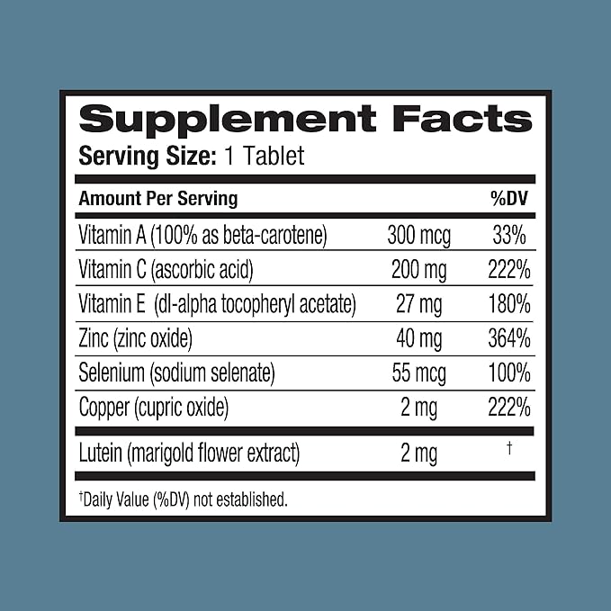 Bausch + Lomb Ocuvite Eye Vitamin and Mineral Supplement with Lutein,120 Count - Pack of 2