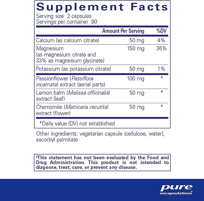 Pure Encapsulations Muscle Cramp/Tension Formula | Hypoallergenic Supplement to Reduce Occasional Muscle Cramps/Tension and Promote Relaxation | 180 Capsules