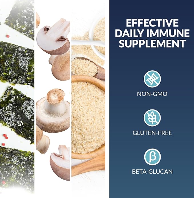 Life Source Basics Immune System Support Activator - High Purity Beta 1,3/1,6 Glucan - Immunity and Vitamin Supplement Non-GMO & Vegan Friendly for Men & Women, Gluten-Free 500 mg - 60 Capsules