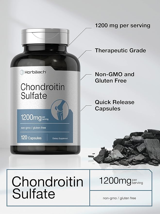 Horbaäch Chondroitin Sulfate 1200mg | 120 Capsules | Non-GMO & Gluten Free Supplement
