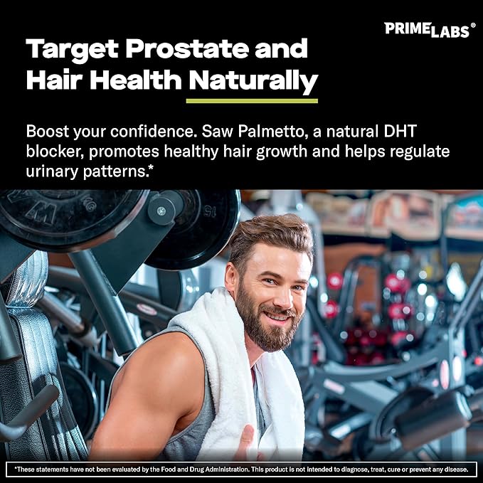 Prime Labs Saw Palmetto for Men (2-Pack) - Prostate & Urinary Health Supplement, Hair Loss Support, DHT Blocker - 20:1 High-Potency 350mg of Saw Palmetto Extract per Serving