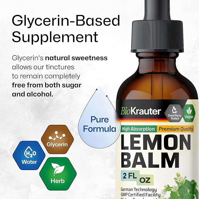 BIO KRAUTER Lemon Balm Tincture 2 Fl. Oz. & Cat's Claw Tincture 2 Fl. Oz.