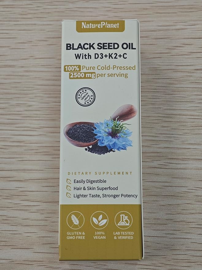 Organic Soursop Bitters and Black Seed Oil Drops Bundles with Vitamins D3, K2, B6, C | Vegan, Non-GMO, Gluten-Free
