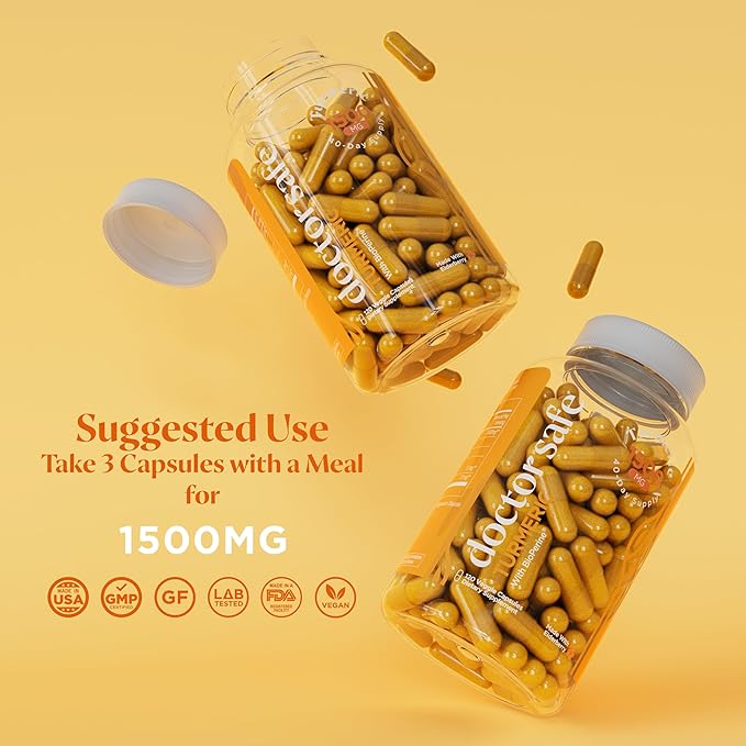 Turmeric Curcumin with Black Pepper Extract 1500mg - High Absorption Ultra Potent Turmeric Supplement with 95% Curcuminoids and BioPerine - Non GMO Curcumin Capsules for Joint Support - 120 Capsules
