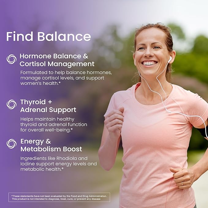 WellPath Soothe Hormone Balance for Women + Cortisol Supplements for Women | Thyroid Support, Mood Support, & Metabolism Booster | Adrenal Support | Rhodiola, Selenium, Iodine | Adaptogens, 60 ct