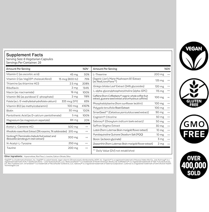 NEUROHACKER COLLECTIVE Qualia Mind | The Ultimate Blend for Brain Health* | Doctor-Formulated Nootropic to Fuel Focus & Concentration* | Supports Long Term Brain Health| Maintain Drive & Productivity